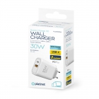 Wall Charger Platinet 30W PD USB-C + USB White