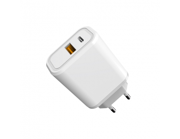 Wall Charger Platinet 30W PD USB-C + USB White