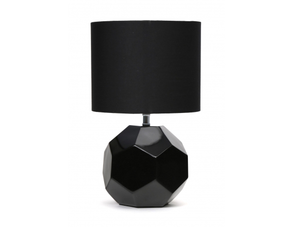 Table Lamp Platinet E27 25W Ceramic Cubic Base 1,5m Cable Black