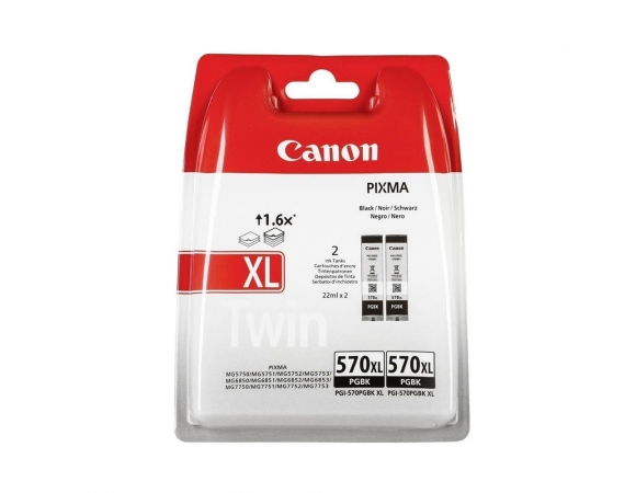 Μελάνι Canon 570XL Black Twin Pack (0318C007AA)